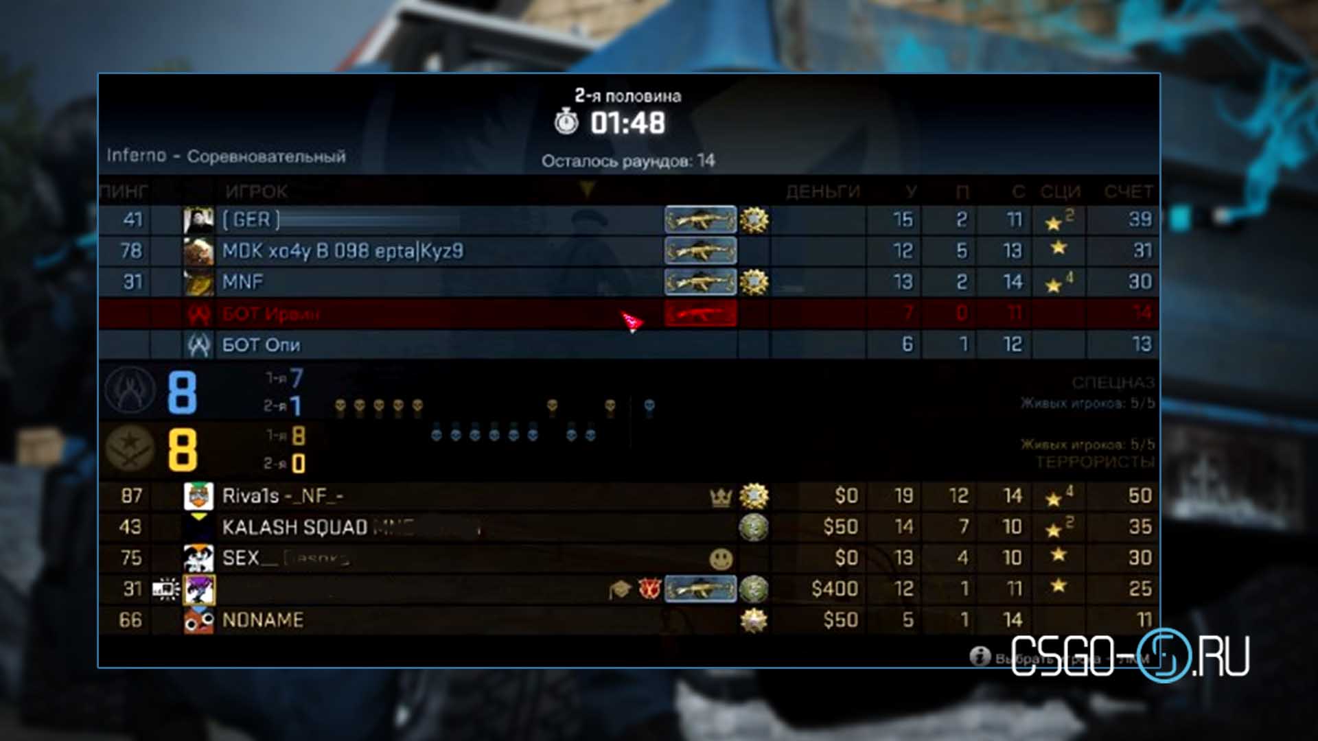 исправили отображение званий в cs:go